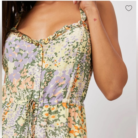 Rails Adalyn Gardenia pastel ruffle trim button front M Ruffled Tiered Sundress - Picture 3 of 16